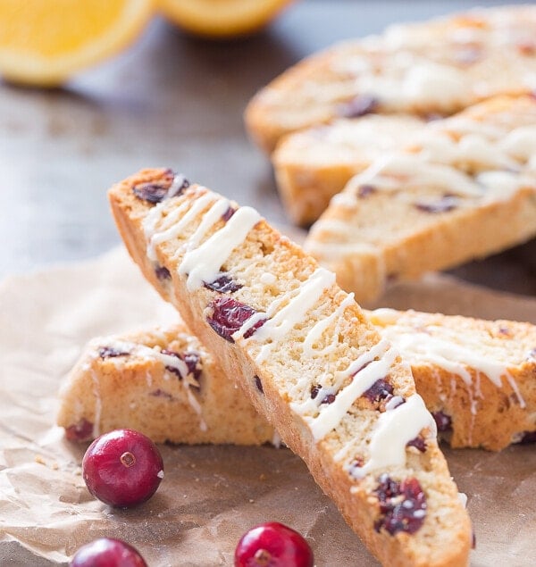 biscotti drizzled in chocolate