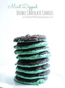 mint dipped double chococlate cookies