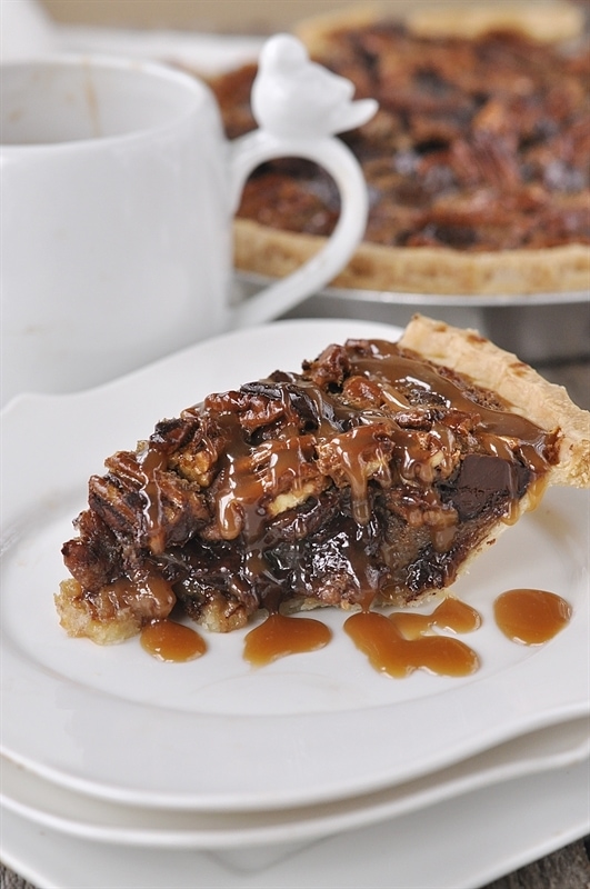 Salted Caramel Dark Chocolate Pecan Pie