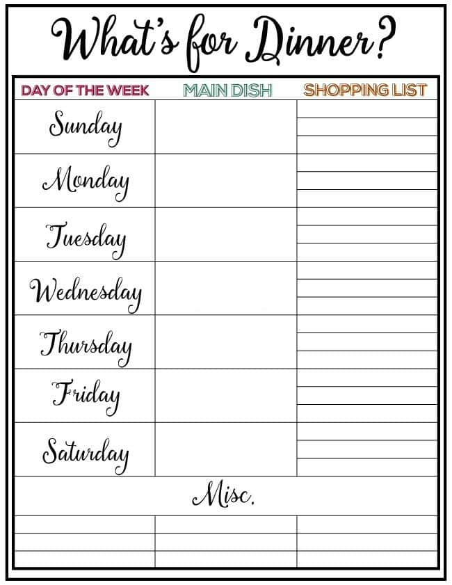 Weekly Meal Plan - Get a recipe for each day of the week and a yummy dessert! PIN IT NOW and cook later! 