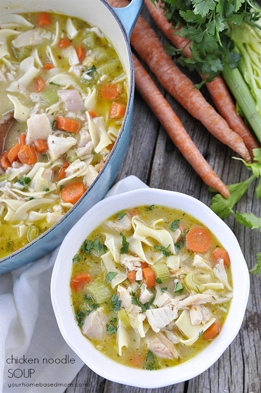 Homemade Chicken Noodle Soup - perfect for a cold winter day! 