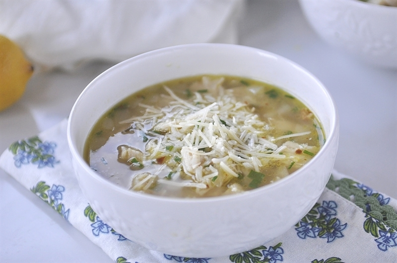 Lemon Chicken and Rice Soup Bowl