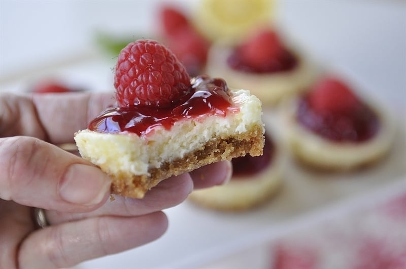 Lemon Raspberry Mini Cheesecake Bites