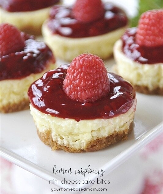 Lemon Raspberry Mini Cheesecake Bites