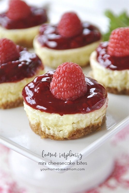 Lemon Raspberry Mini Cheesecake Bites