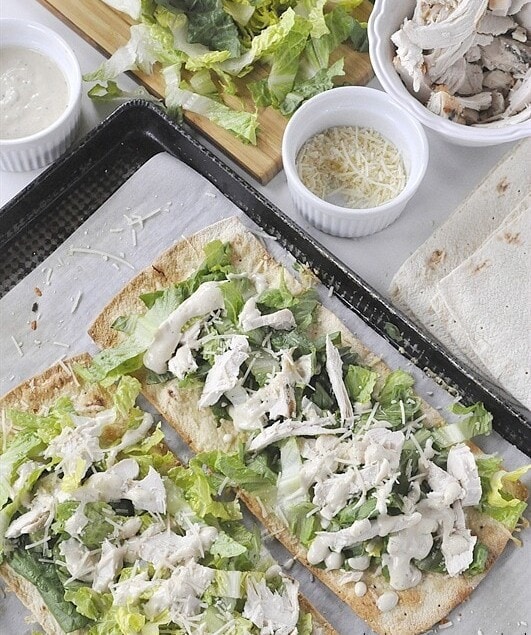 Chicken Caesar Salad Flatbread