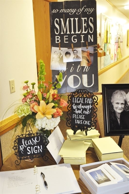 Funeral Sign in Table