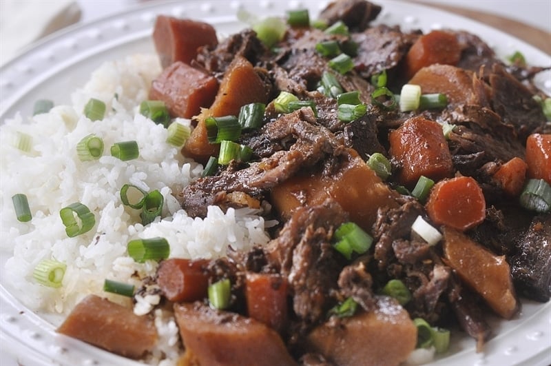 Asian Pot Roast over rice