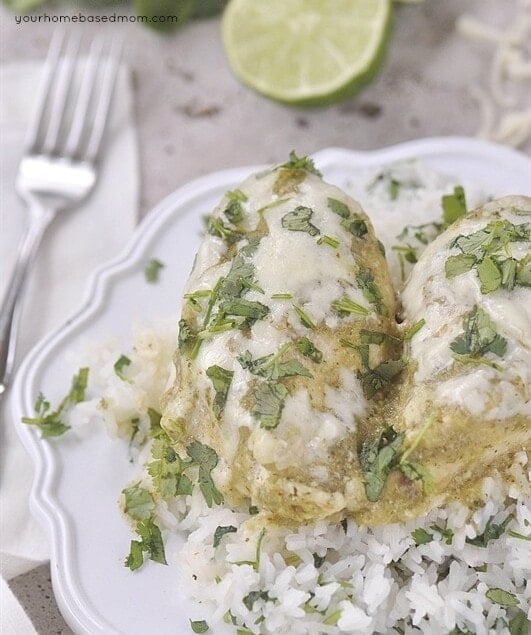 Salsa Verde Chicken only requires four ingredients and is so delicious!