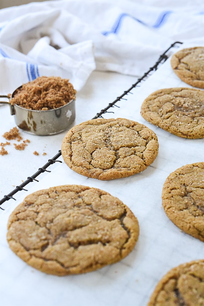 brown sugar cookies cooling