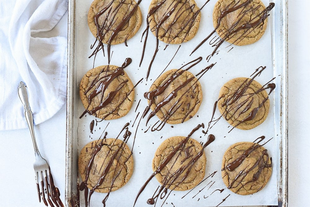 overhead shot of brown sugar cookies