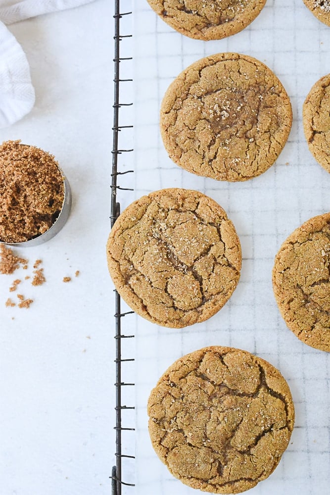 brown sugar cookies on a cooling rack