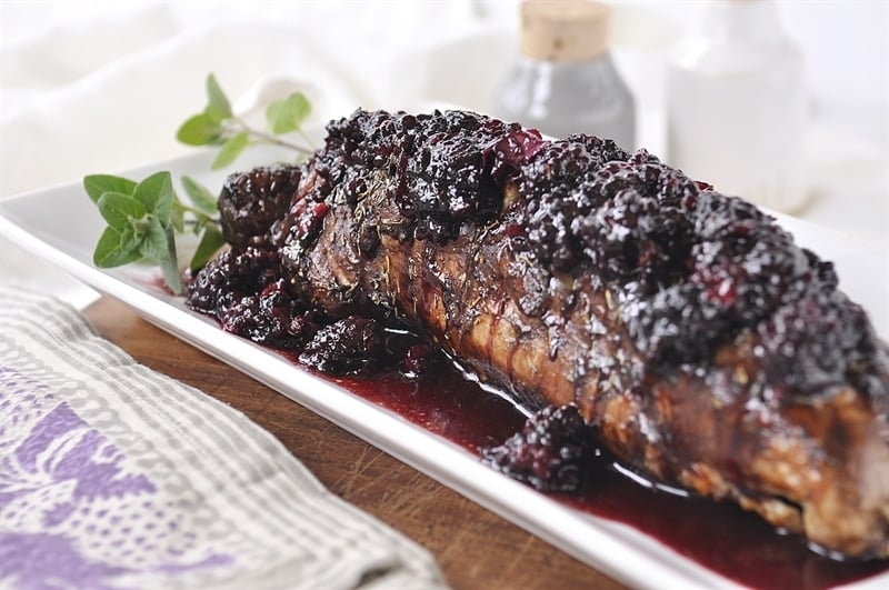 Blackberry Balsamic Herbed Pork Tenderloin