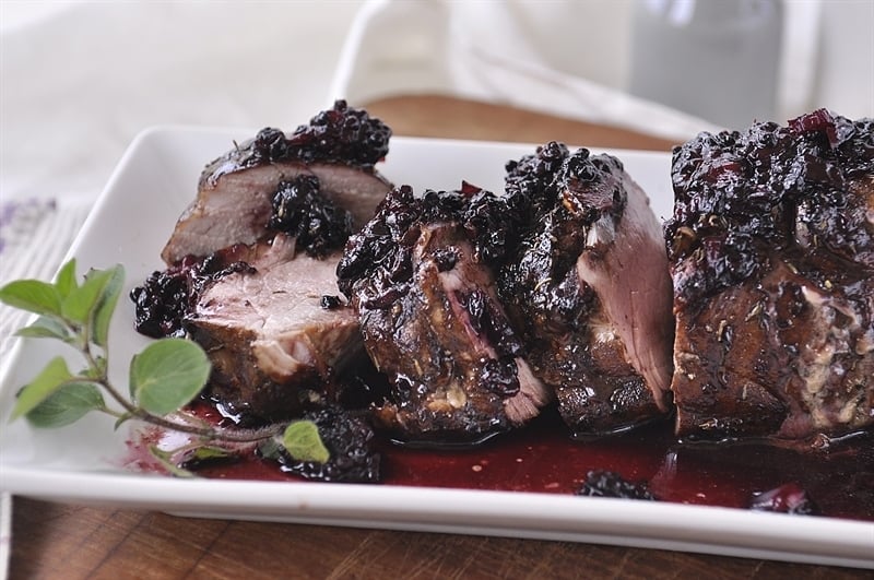 Blackberry Balsamic Herbed Pork Tenderloin