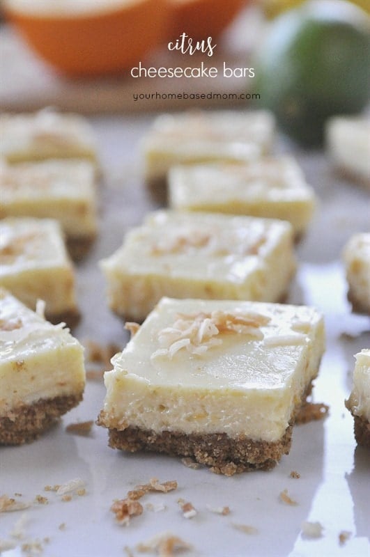 Citrus Cheesecake Bars are a triple threat! - lemon, lime and orange!