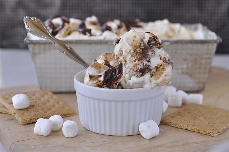 No Churn S'mores Ice Cream