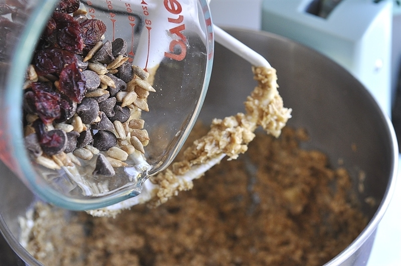 mixing up dough for breakfast cookies