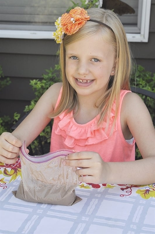 making ice cream in a bag