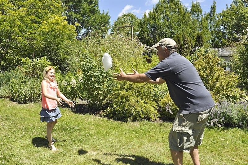 Playing catch with Ice Cream in a Bag