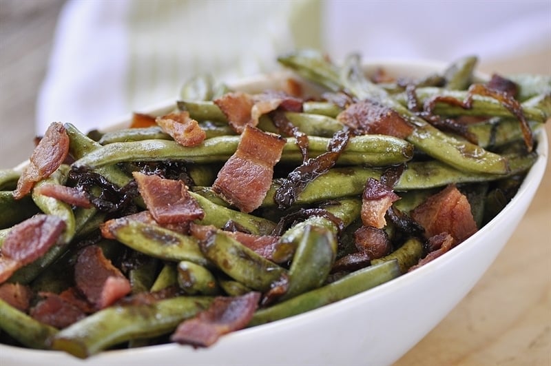 Caramelized Onion and Bacon Green Beans