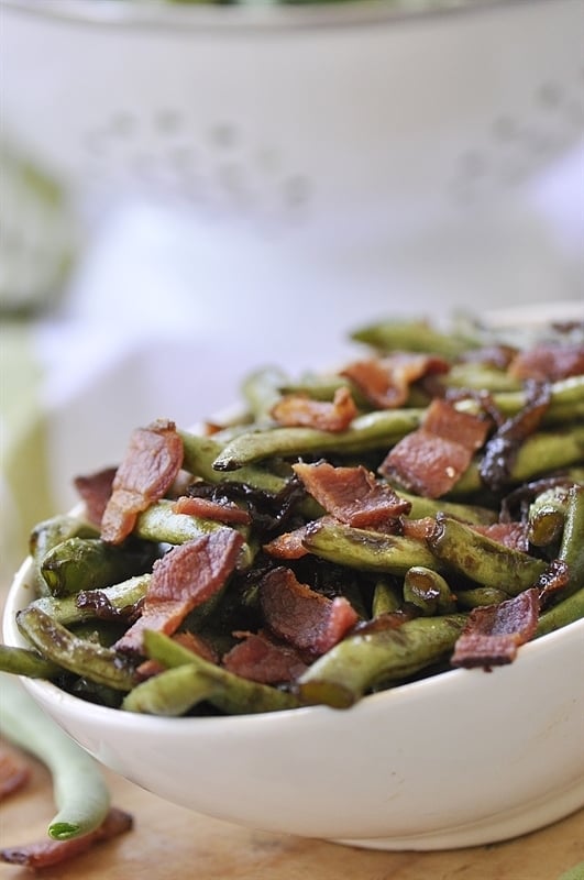 Caramelized Onion and Bacon Green Beans