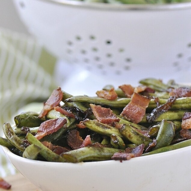 Caramelized Onion and Bacon Green Beans