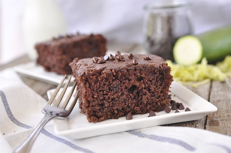 Double Chocolate Zucchini Cake - nobody will even know this dessert is healthy if you don't tell them what's in it! From Your Homebased Mom via thirtyhandmadedays.com