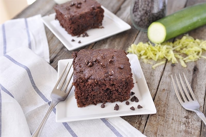Double Chocolate Zucchini Cake - nobody will even know this dessert is healthy if you don't tell them what's in it! From Your Homebased Mom via Thirty Handmade Days