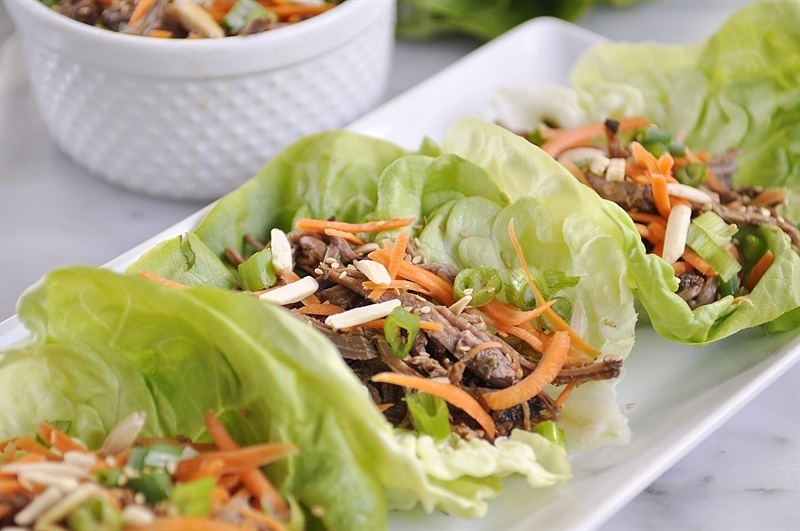 Slow Cooker Korean Beef Lettuce Wraps