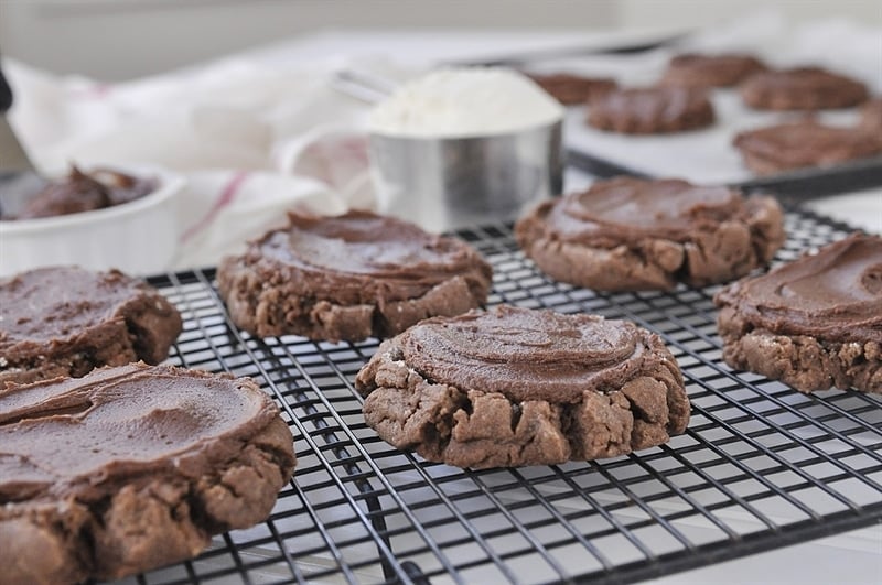 chocolate sugar cookie on cooking rack