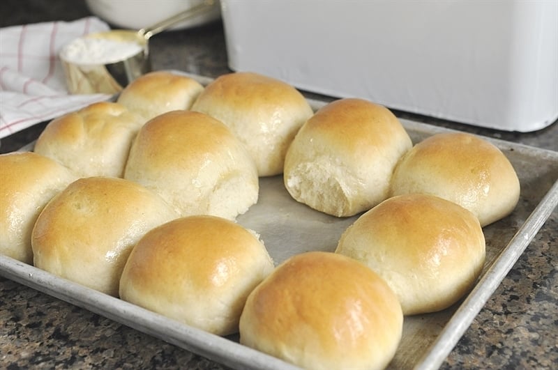 dinner rolls fresh from the oven