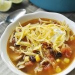 a bowl of turkey tortilla soup