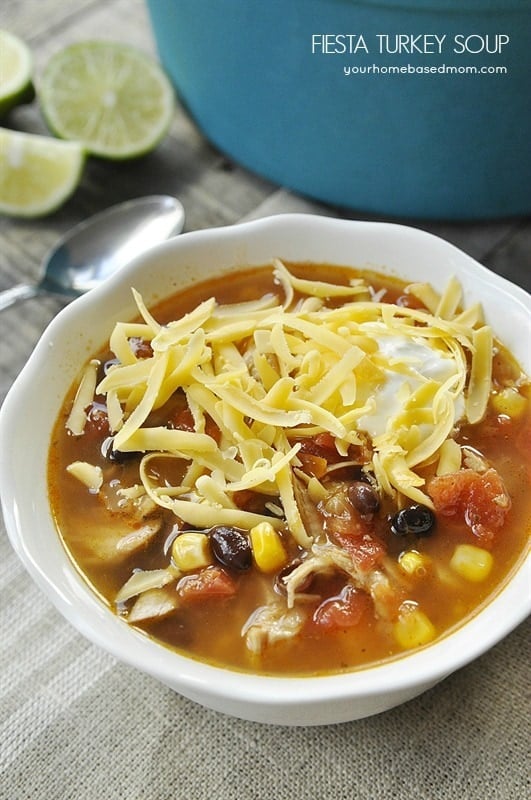 Fiesta Turkey Soup - perfect for Thanksgiving Leftovers