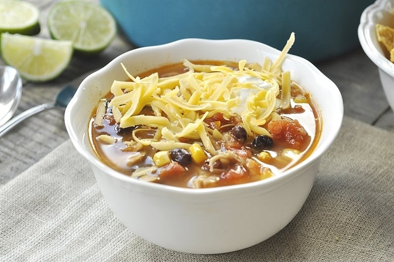 bowl of fiesta turkey soup