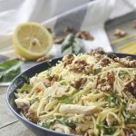 Lemon Basil Pasta with Toasted Walnuts.
