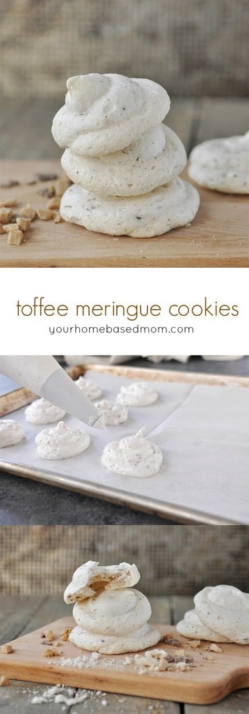 Toffee Meringue Cookies, crisp on the outside and chewy on the inside
