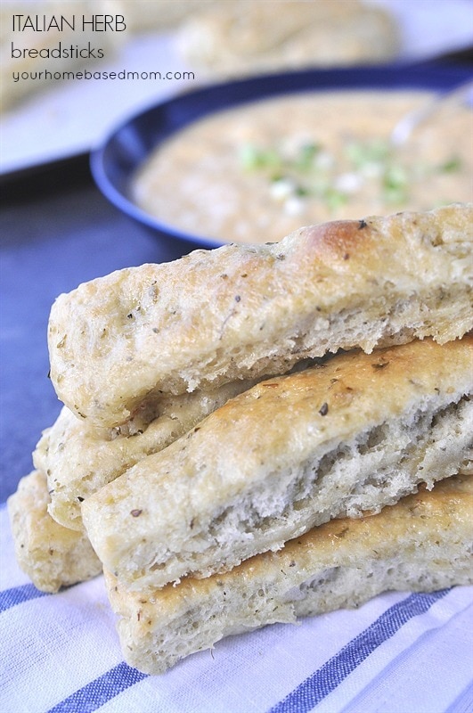 Herbed Bread Sticks make great Soup Dippers