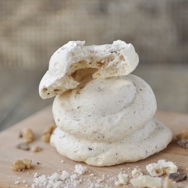 stack of meringue toffee cookies