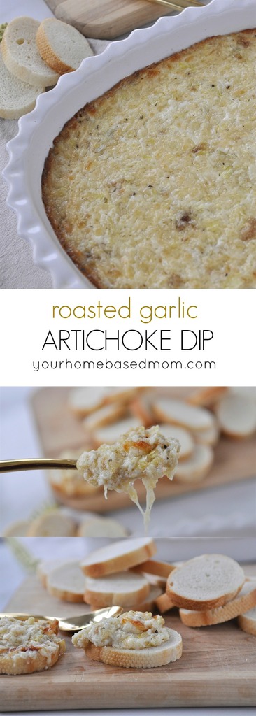 Roasted Garlic Artichoke Dip is always the first thing to disappear at every party
