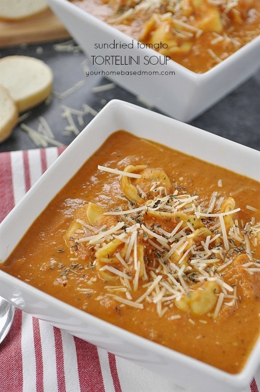 Sundried Tomato Tortellini Soup is comfort at it's finest.