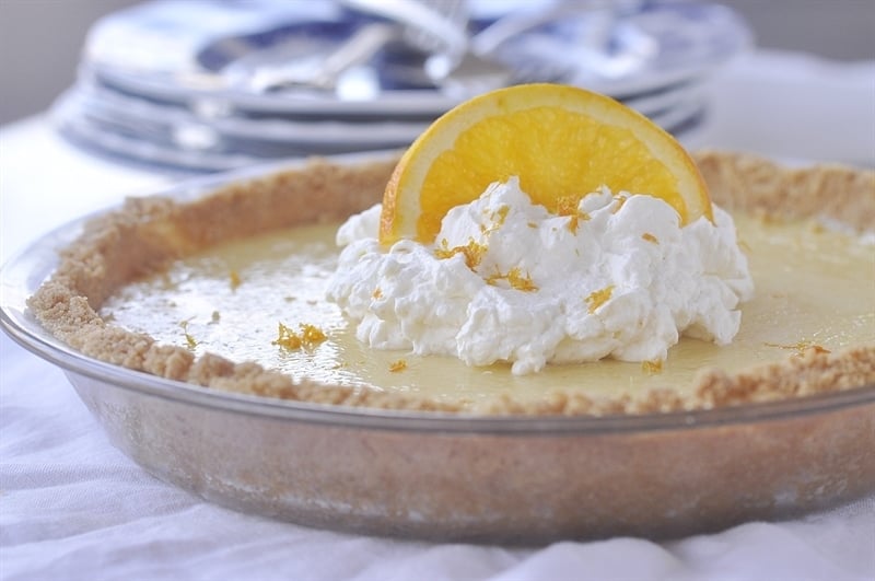 Orange Pie with orange whipped cream