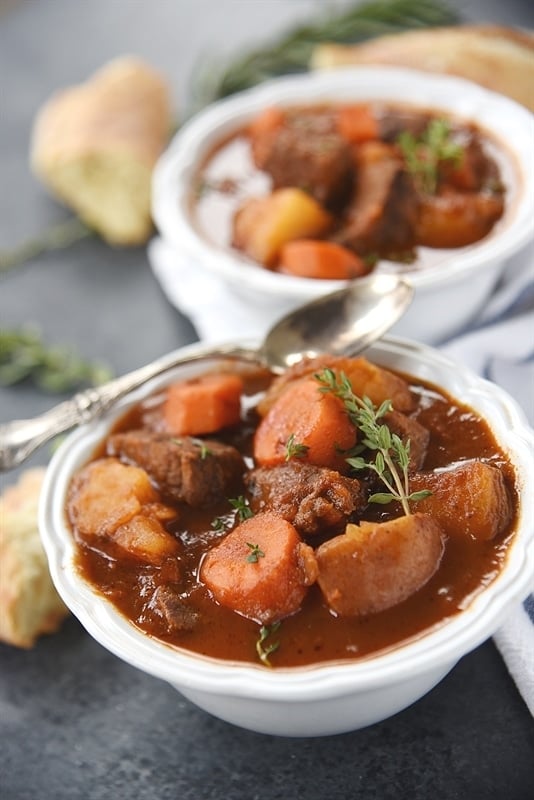 close up of beef stew in a bowl
