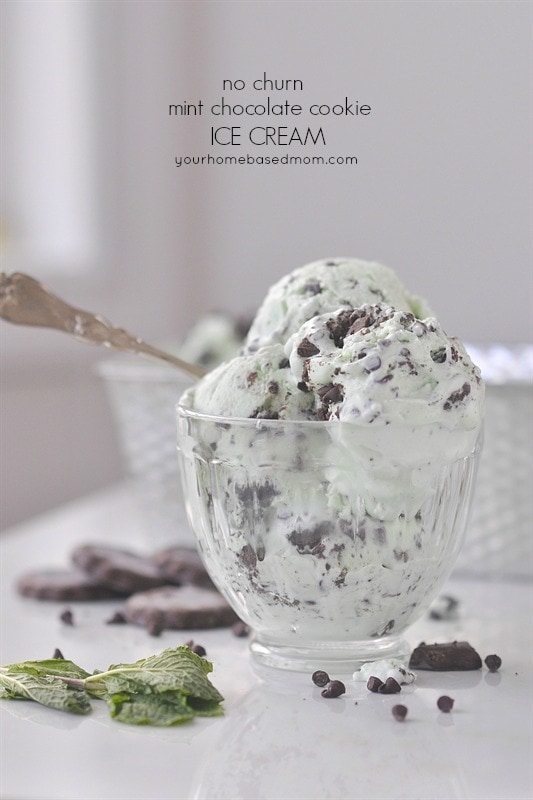 No Churn Mint Chocolate Cookie Ice Cream