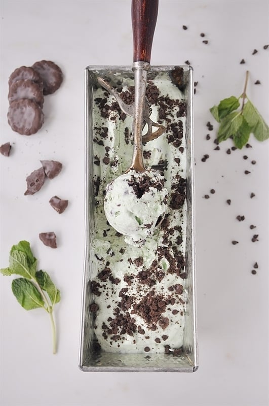 No Churn Mint Chocolate Cookie Ice Cream