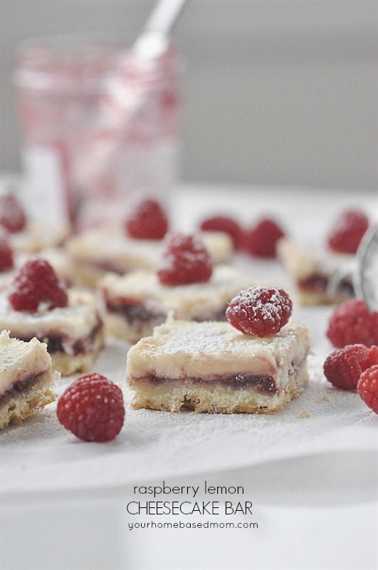 Raspberry Lemon Cheesecake Bars are pretty and delicious
