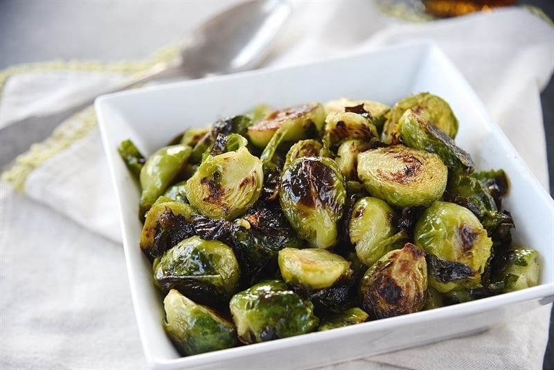 Roasted Brown Butter Maple Brussels Sprouts