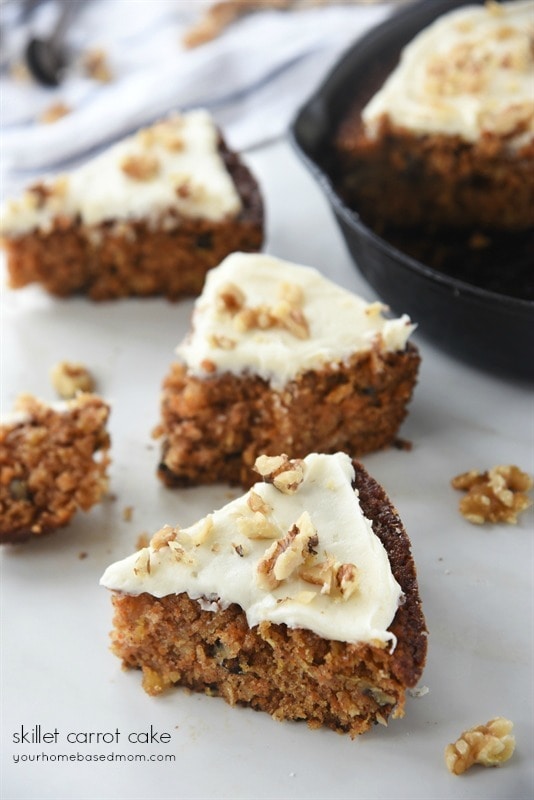 Easy Carrot Cake Recipe Baked in Lodge Wedge Pan