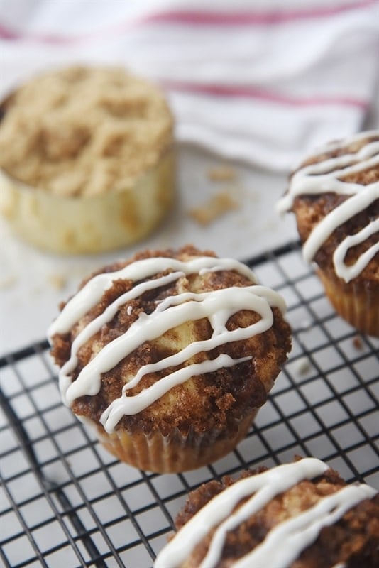 Cinnamon Roll Muffins with glaze
