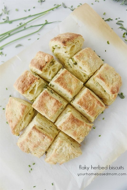 Flaky Herbed Biscuits are tender, light, flaky and so full of flavor!