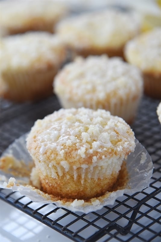 Lemon Crumb Muffins are full of flavor, moist and fluffy on the side and crunchy and sweet on the outside thanks to the streusel topping.